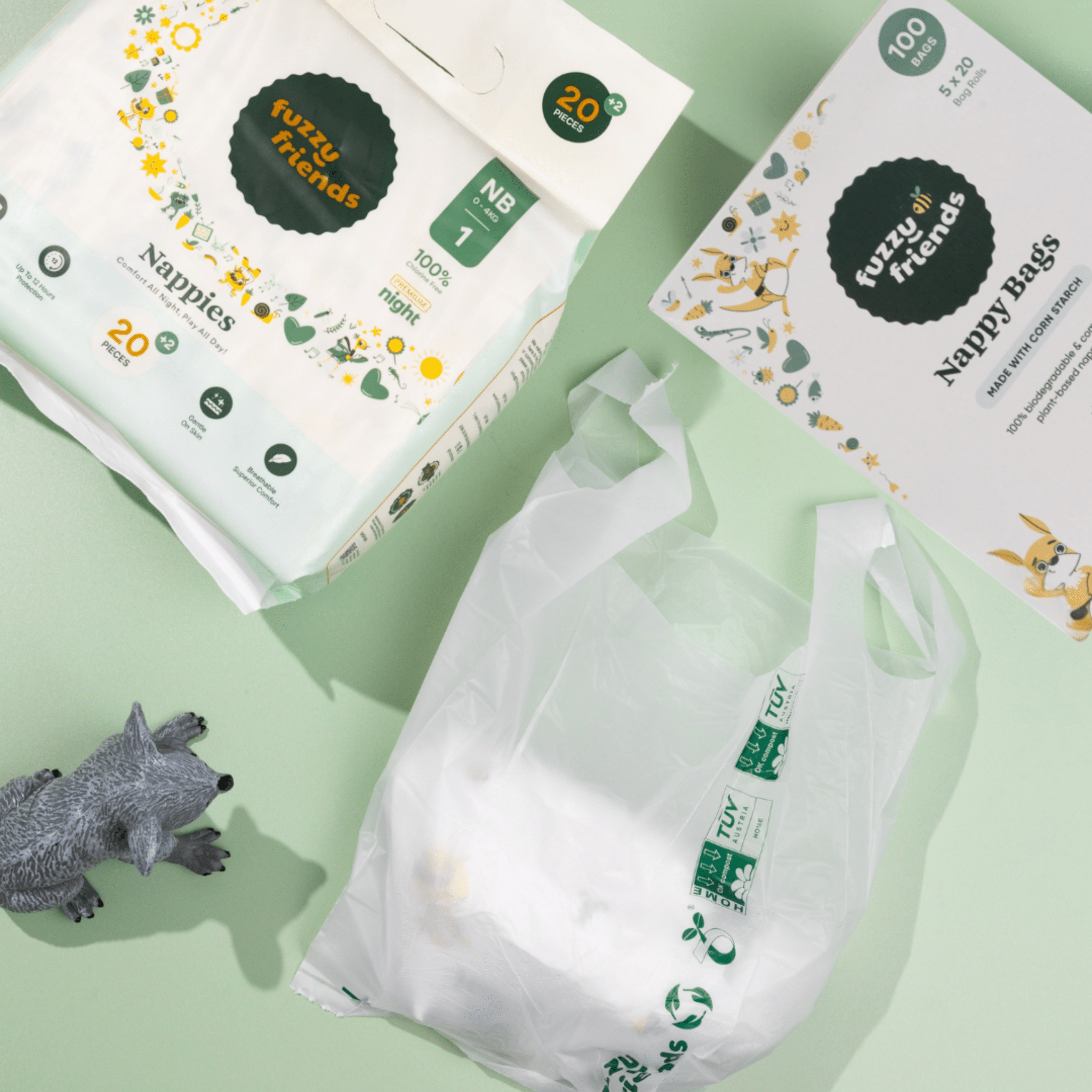 Biodegradable Nappy Bags 100 Pack